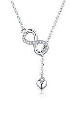 pretty little silver eternal infinity charm baby necklace